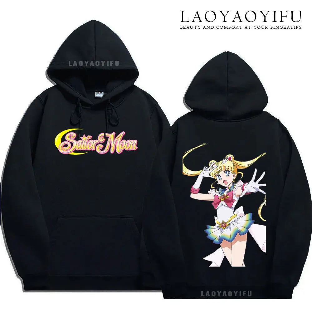 Cute Gift Sailor Moon Casual  Harajuku  Kawaii Drop Sleeves  Unisex streetwear hoodie