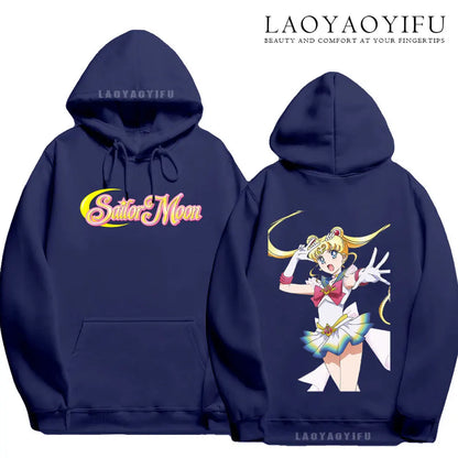 Cute Gift Sailor Moon Casual  Harajuku  Kawaii Drop Sleeves  Unisex streetwear hoodie