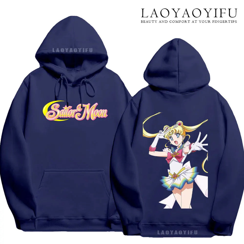 Cute Gift Sailor Moon Casual  Harajuku  Kawaii Drop Sleeves  Unisex streetwear hoodie