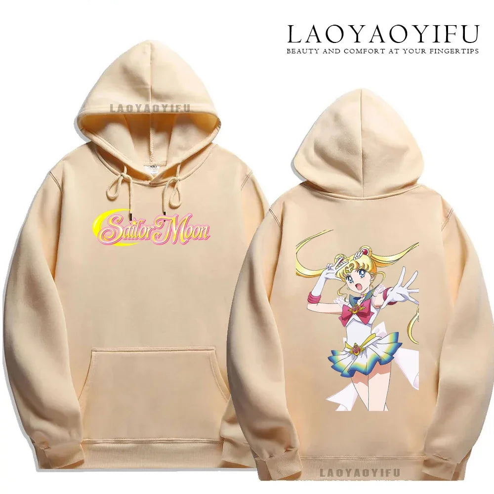 Cute Gift Sailor Moon Casual  Harajuku  Kawaii Drop Sleeves  Unisex streetwear hoodie