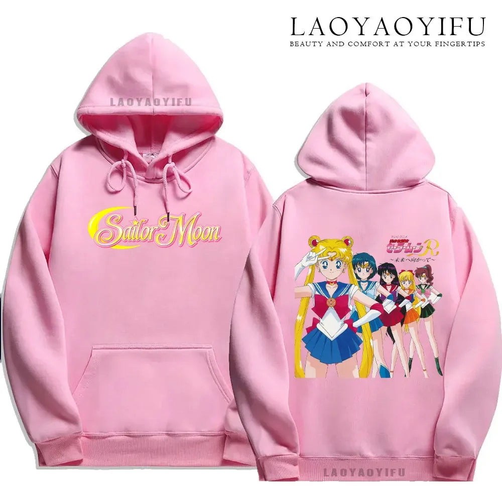 Cute Gift Sailor Moon Casual  Harajuku  Kawaii Drop Sleeves  Unisex streetwear hoodie