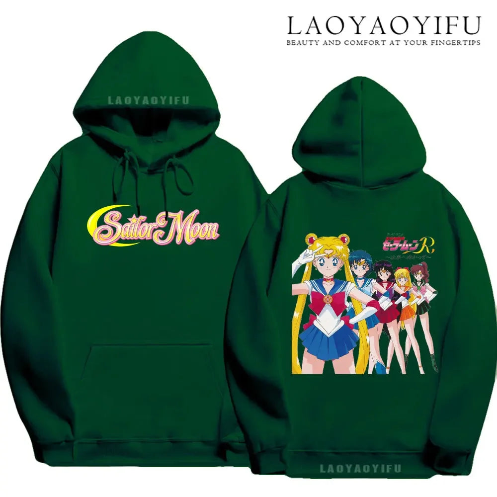 Cute Gift Sailor Moon Casual  Harajuku  Kawaii Drop Sleeves  Unisex streetwear hoodie