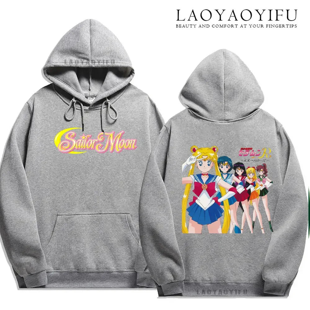 Cute Gift Sailor Moon Casual  Harajuku  Kawaii Drop Sleeves  Unisex streetwear hoodie