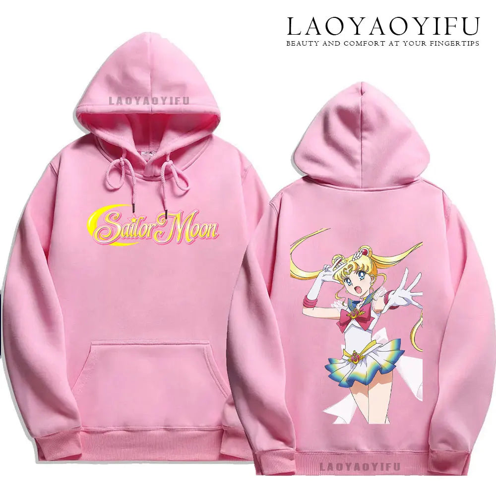 Cute Gift Sailor Moon Casual  Harajuku  Kawaii Drop Sleeves  Unisex streetwear hoodie