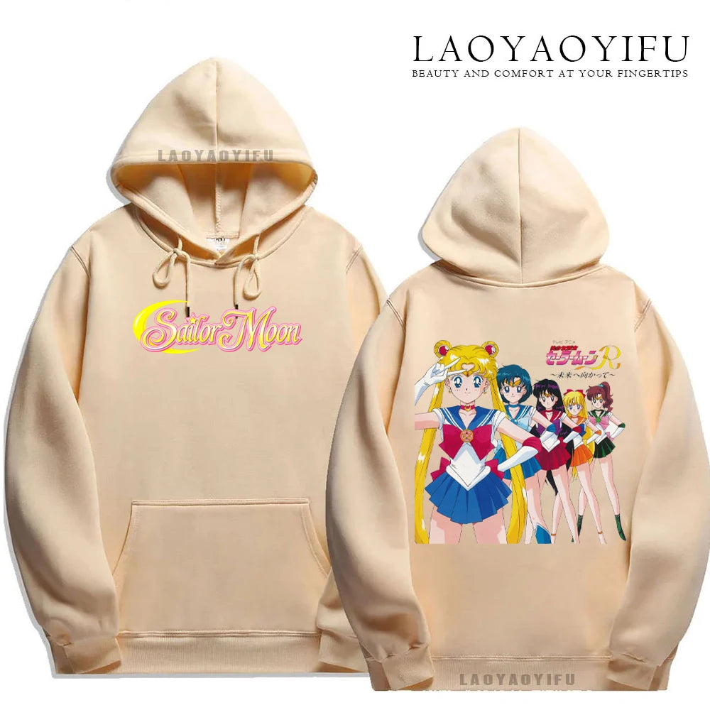Cute Gift Sailor Moon Casual  Harajuku  Kawaii Drop Sleeves  Unisex streetwear hoodie