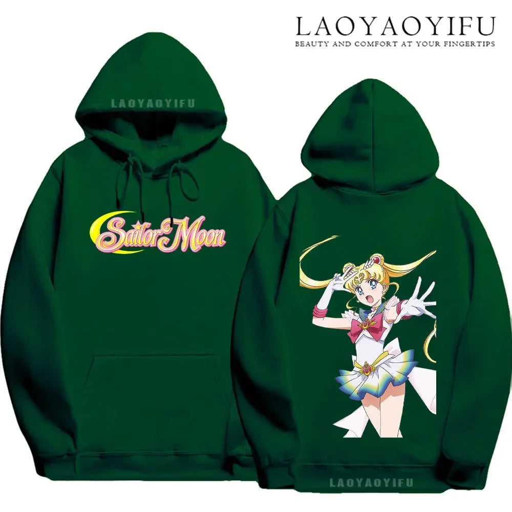 Cute Gift Sailor Moon Casual  Harajuku  Kawaii Drop Sleeves  Unisex streetwear hoodie