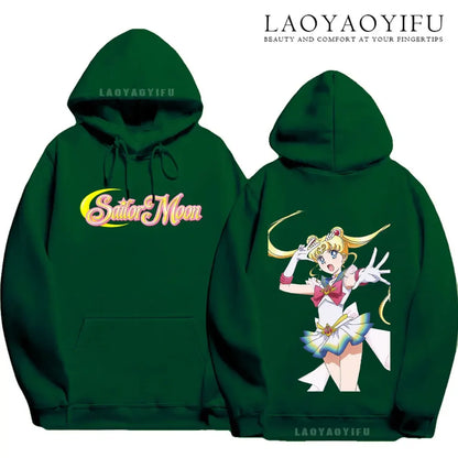 Cute Gift Sailor Moon Casual  Harajuku  Kawaii Drop Sleeves  Unisex streetwear hoodie