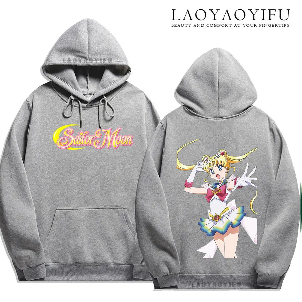 Cute Gift Sailor Moon Casual  Harajuku  Kawaii Drop Sleeves  Unisex streetwear hoodie