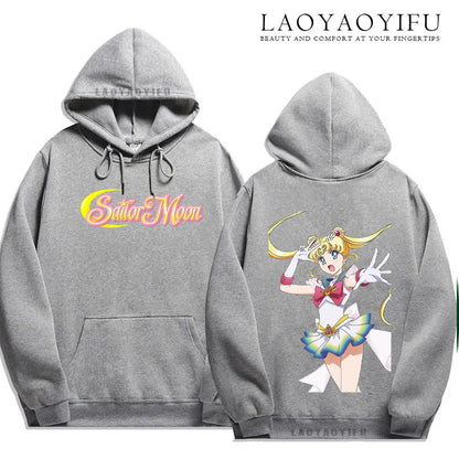 Cute Gift Sailor Moon Casual  Harajuku  Kawaii Drop Sleeves  Unisex streetwear hoodie